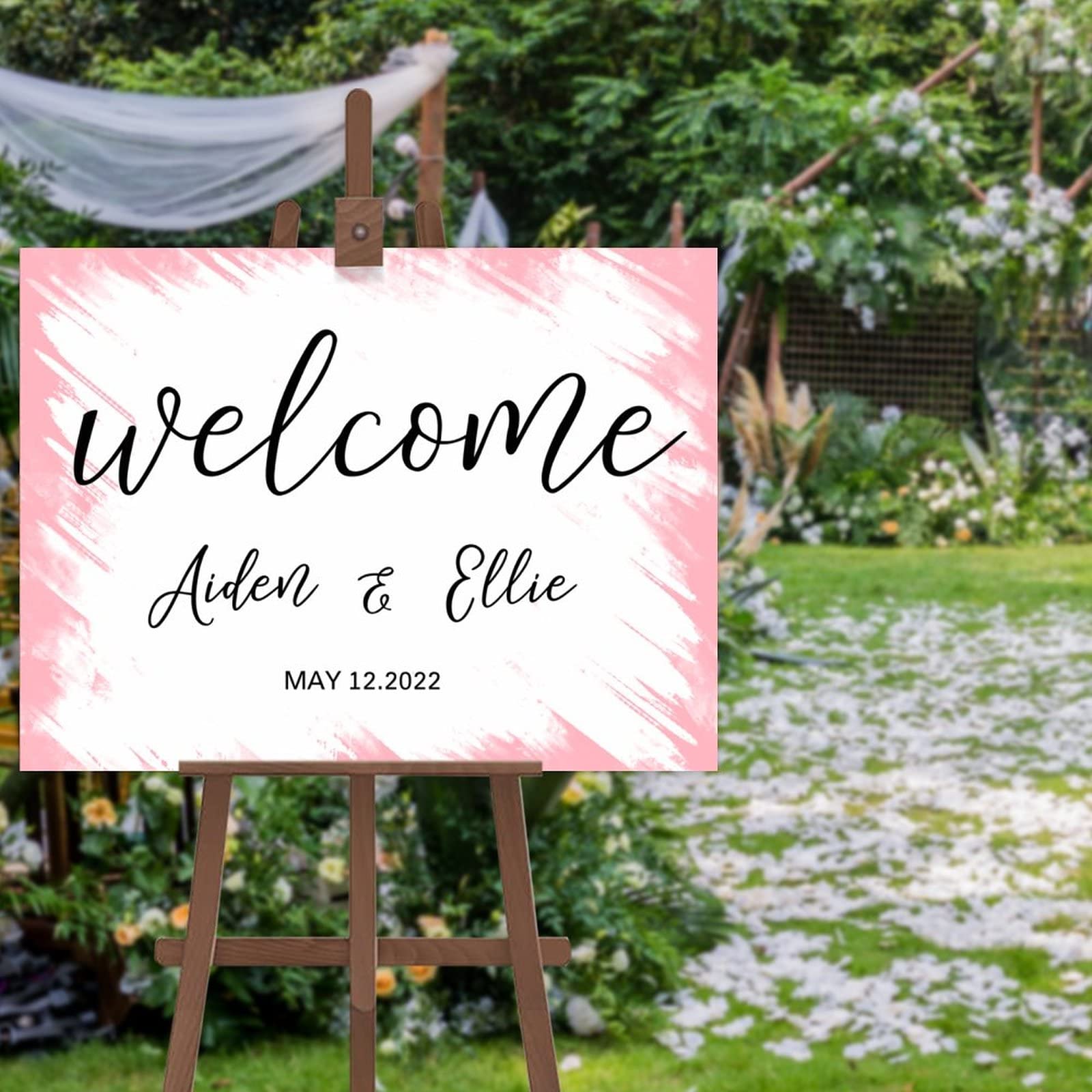 Panneau de bienvenue de mariage personnalisé 45x61 cm pour fête
