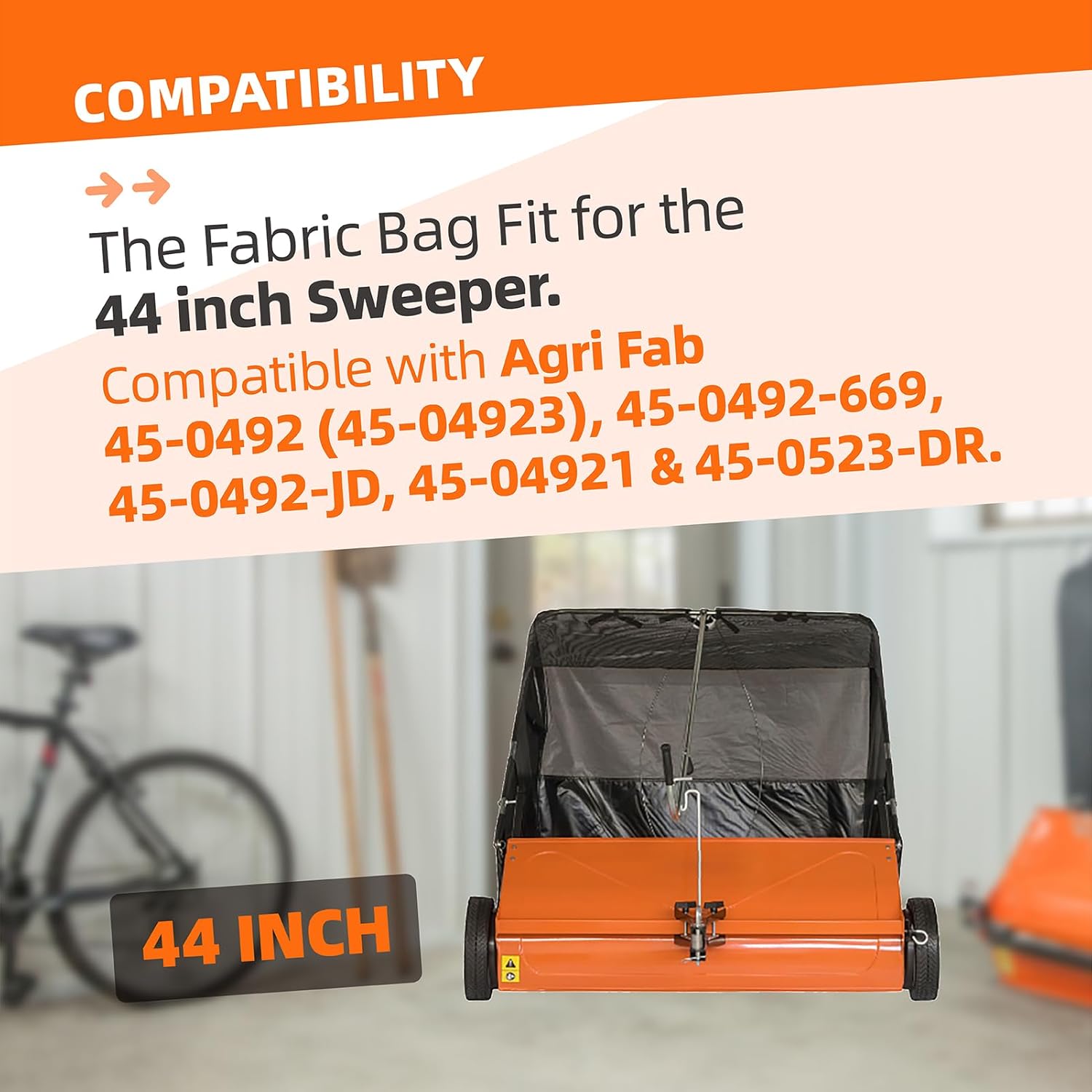 Ximoon Lawn Sweeper Hopper Bag 42904 Compatible with Agri Fab 45-0492 Lawn Tractor 44 inch, Sweeper Cart Bag Replacment for Agri Fab Lawn Sweeper Parts