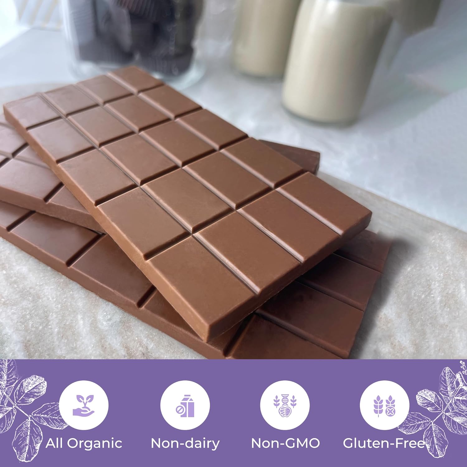 Missy J's Organic Carob Bars Hazelnut 3 Oz 12 Pack, Made with Coconut Sugar, Vegan, Gluten and Caffeine Free, Healthy Substitute for Chocolate, Perfect for Snacks and Treats