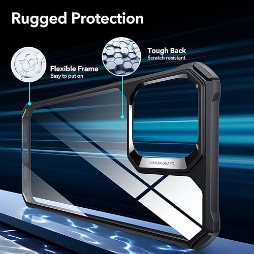 Miniatura 8 de ESR - Funda para iPhone 13 Pro Max, protección de grado militar, a prueba de golpes, resistente al amarillamiento, acrílico, negro transparente