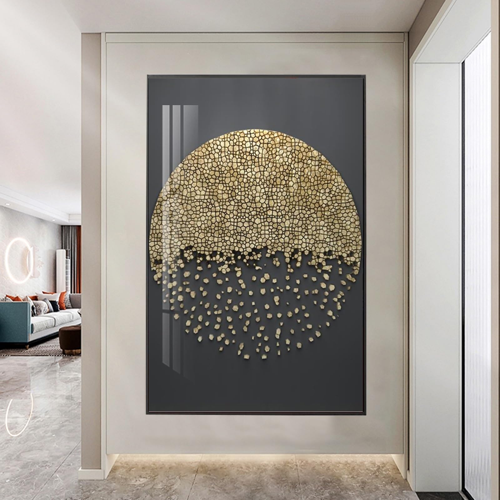 Decorative Breaker Box Cover,Hide Wall Mounted Electrical Panel Cover,Modern Geometric Art Wall Hanging Painting,Fuse Box Covers for Living Room and Office (Black H,70x140cm/27.6x55.1in)
