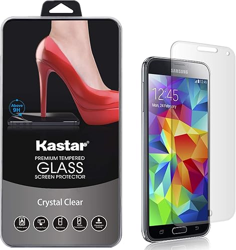 Kastar S5protector de visualización (1-Pack), Vidrio Templado Premium Crystal ClearProtector de visualización de vidrio para Samsung Galaxy S5, SV,