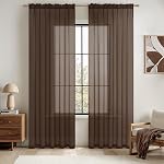 MIULEE 2 Panels Solid Color White Sheer Window Curtains Elegant Window Voile Panels/Drapes/Treatment for Bedroom Living Room (54X84 Inches White)