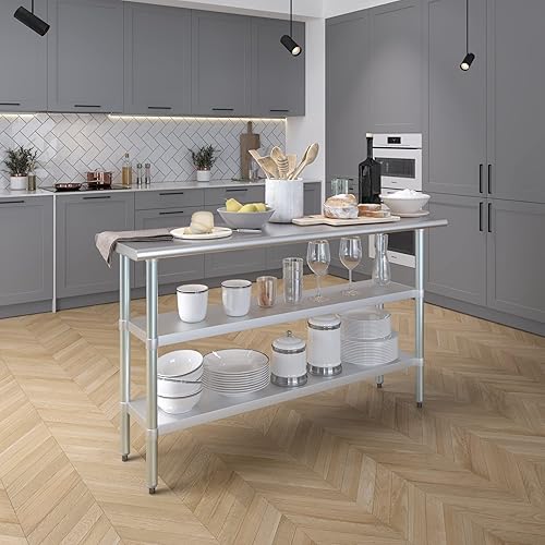 Vista 267 de Mesa de trabajo de acero inoxidable AmGood