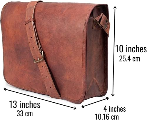 Miniatura 4 de 13 "bolso de mensajero de cuero portátil caso oficina maletín regalo para los hombres ordenador angustiado bolso de hombro