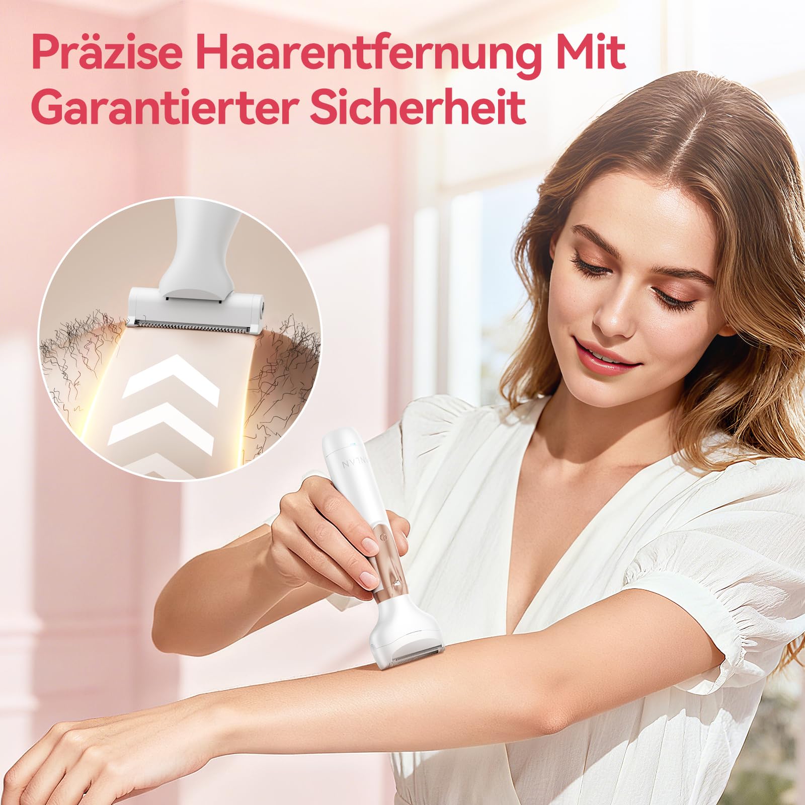 ANLAN Elektrischer Damenrasierer 4 in 1, Intimrasierer Damen & Bikini Trimmer, USB-C Wiederaufladbar, IPX6 Wasserdicht für Nass & Trockenrasur, Körperrasierer für Beine, Achseln, Gesicht & Augenbrauen
