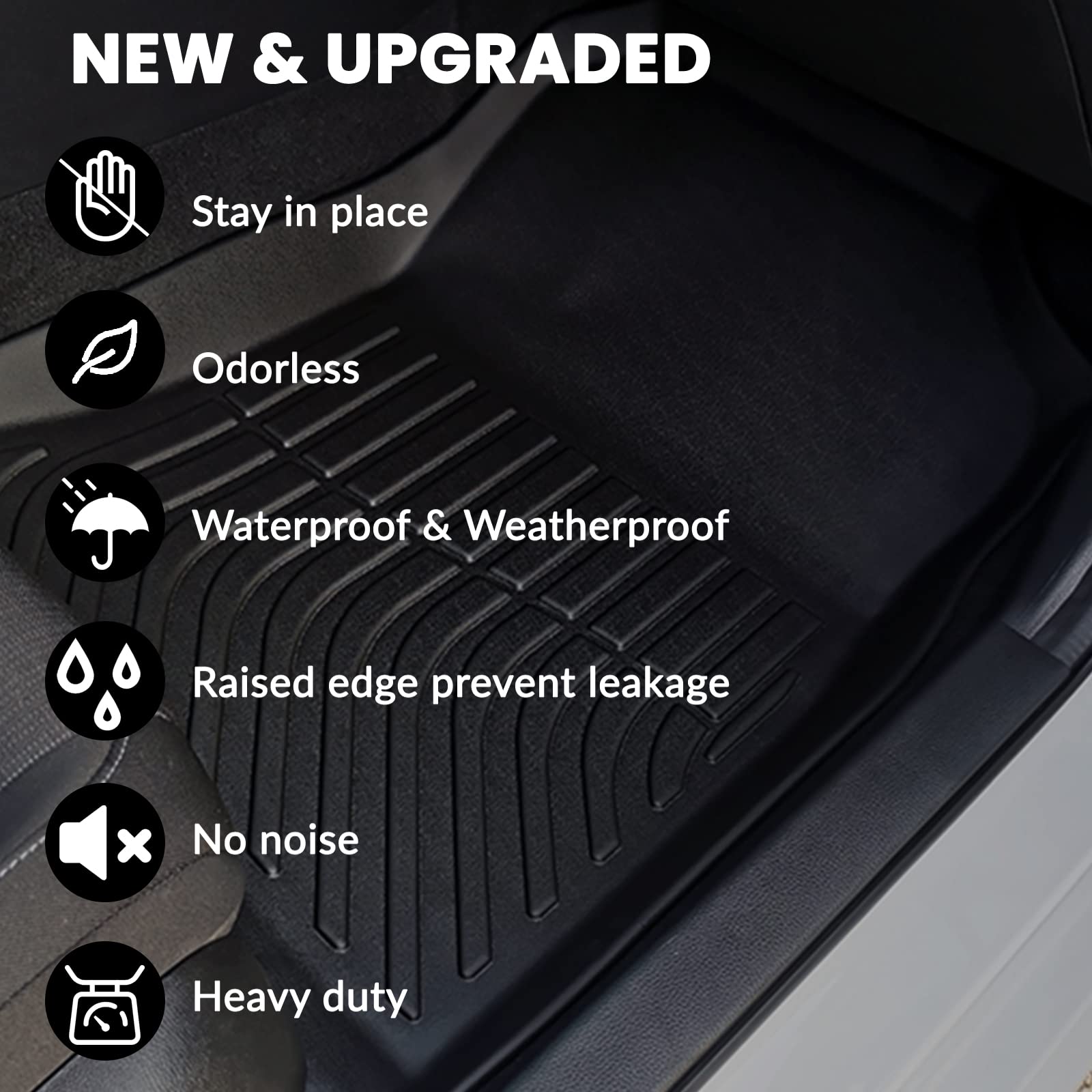 AUXKO All Weather Floor Mats for Honda Civic 2022-2025 2026 Sedan Hatchback Si Include Sport 2nd Row with — view 7