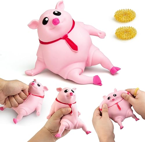 Juguetes de cerdo para apretar, juguete elástico de cerdo rosa, novedosos juguetes divertidos para aliviar el estrés, juguetes para reducir el