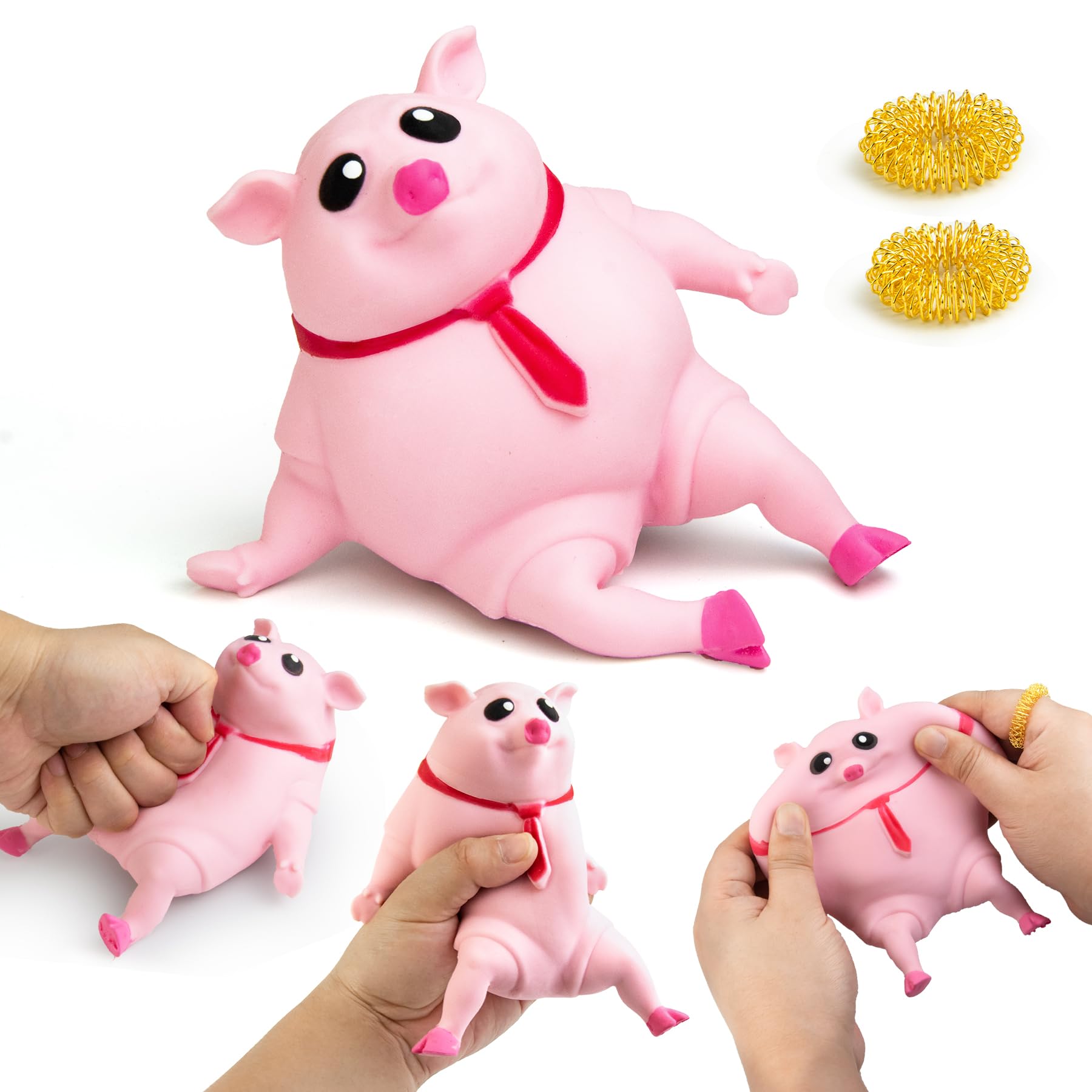 stochastic box Pig Squeeze Toys Stretch Pink Pig Toy,Novelty Funny Finger Massage Stress Relief Toys,Stress Reducing Toys for Boys and Girl with ADHD & Autism,Fun Birthday Gifts (1.1LB-M)
