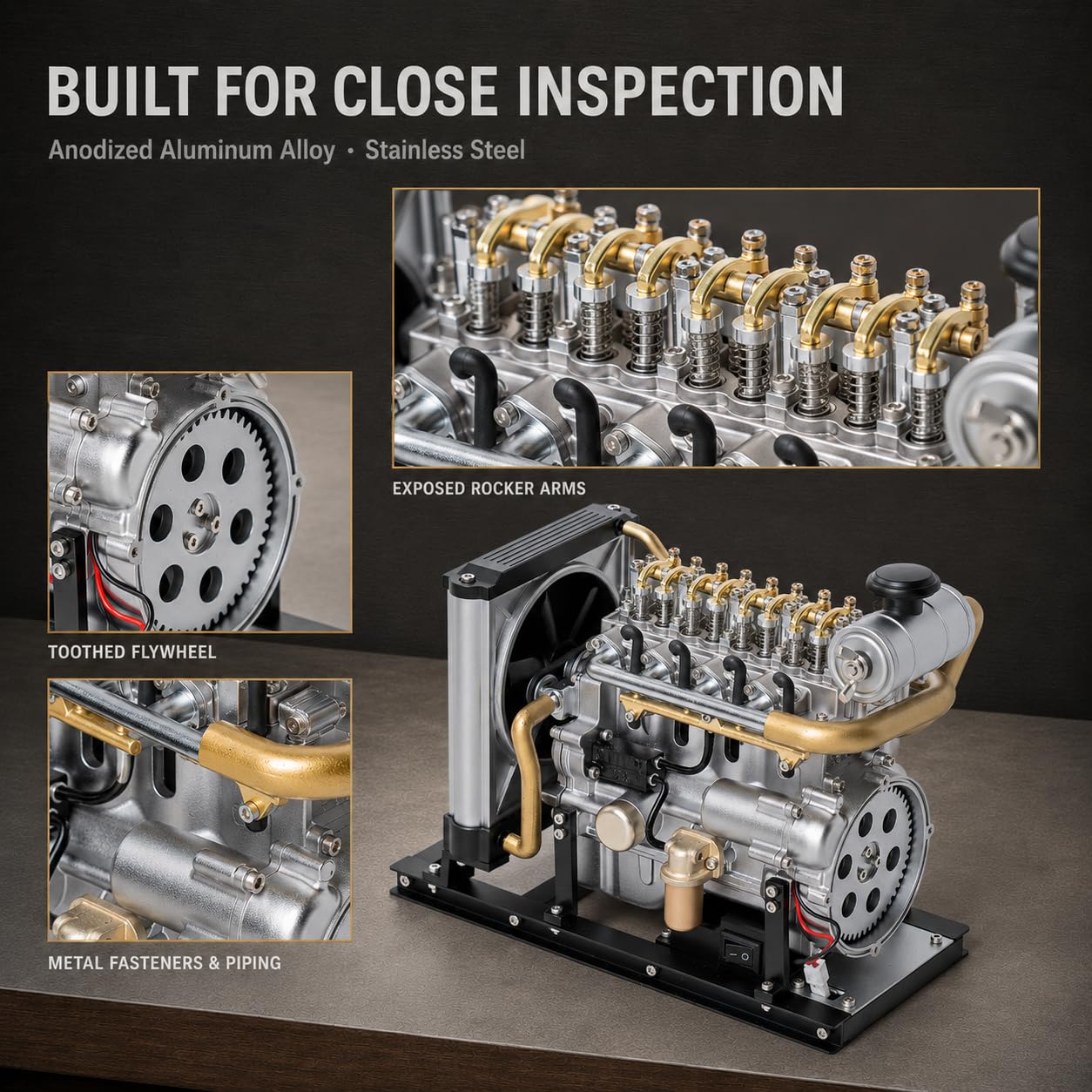 Amazon.co.jp: TECHING ミニディーゼルエンジンモデルキット OHV 4気筒