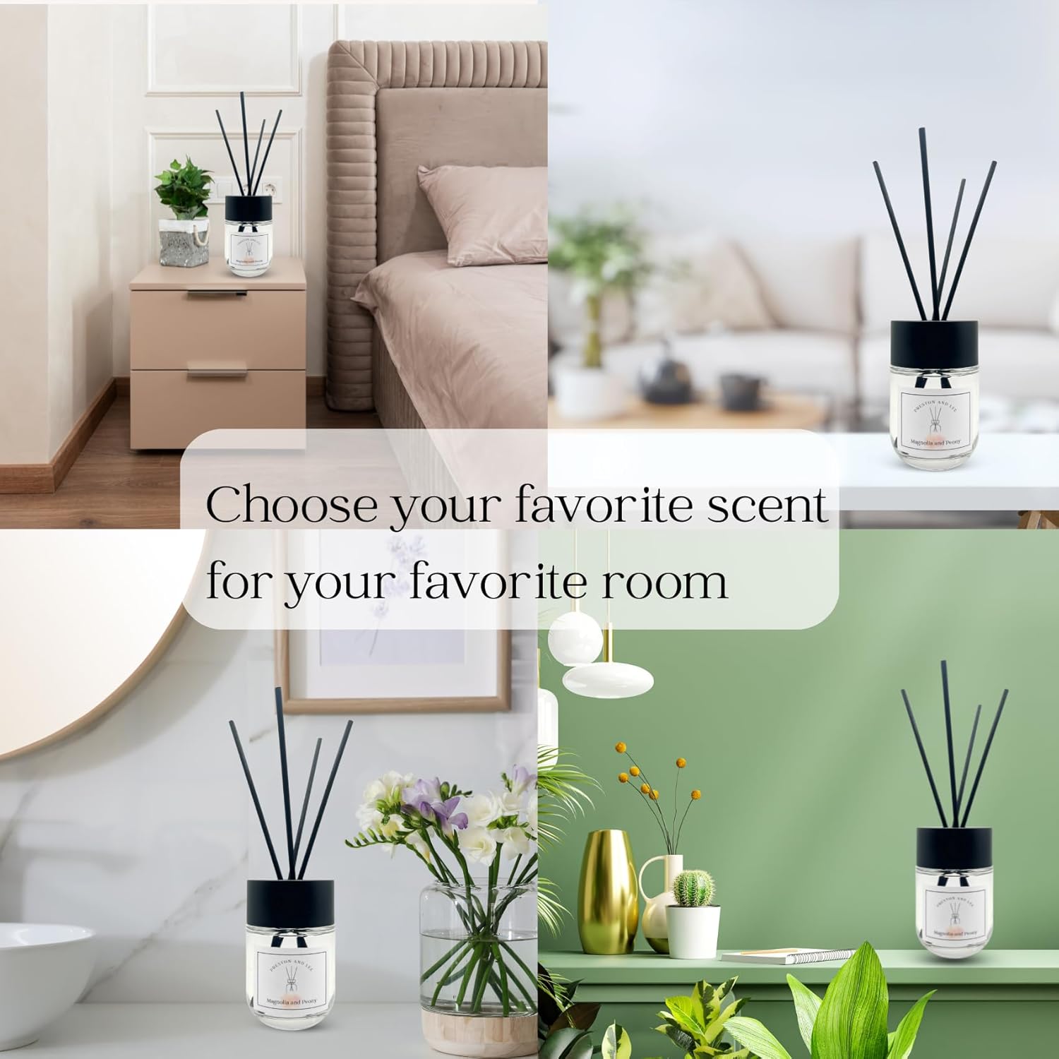 Reed Diffuser Set | 100 ml (3.4 fl oz) Magnolia and Peony Scent Reed Diffuser Set | Aromatherapy Diffusers | Reed Diffuser Oil for Home and Spa Fragrance - Image 5