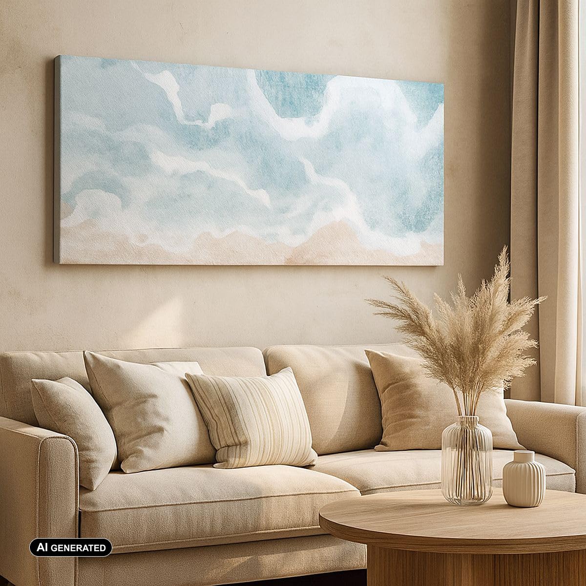 ARTTOR Leinwandbild 140x50cm Wandbild Maritim Natur - 5952 | Strand Landschaft Meer Panorama Groß XXL Wanddekoration Wohnzimmer Schlafzimmer Wanddeko Wand Kunstdruck Wandkunst ARTTOR