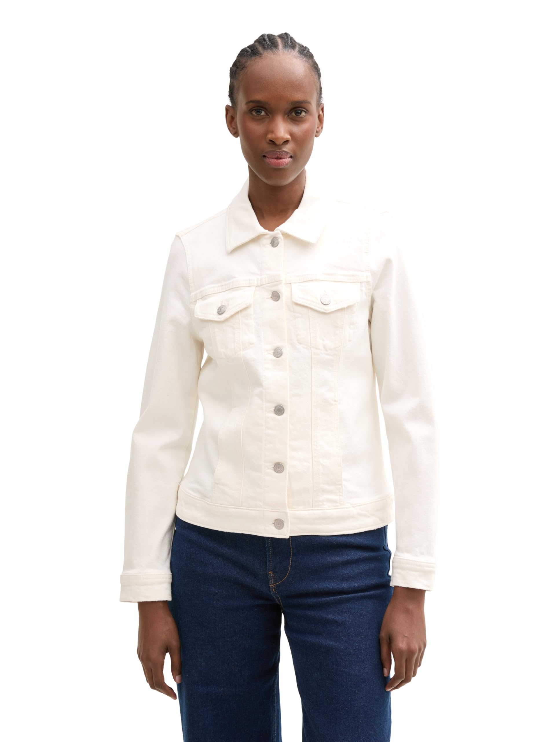 TOM TAILOR Denim Women's Denim Jacket, 10101 - White Denim, M