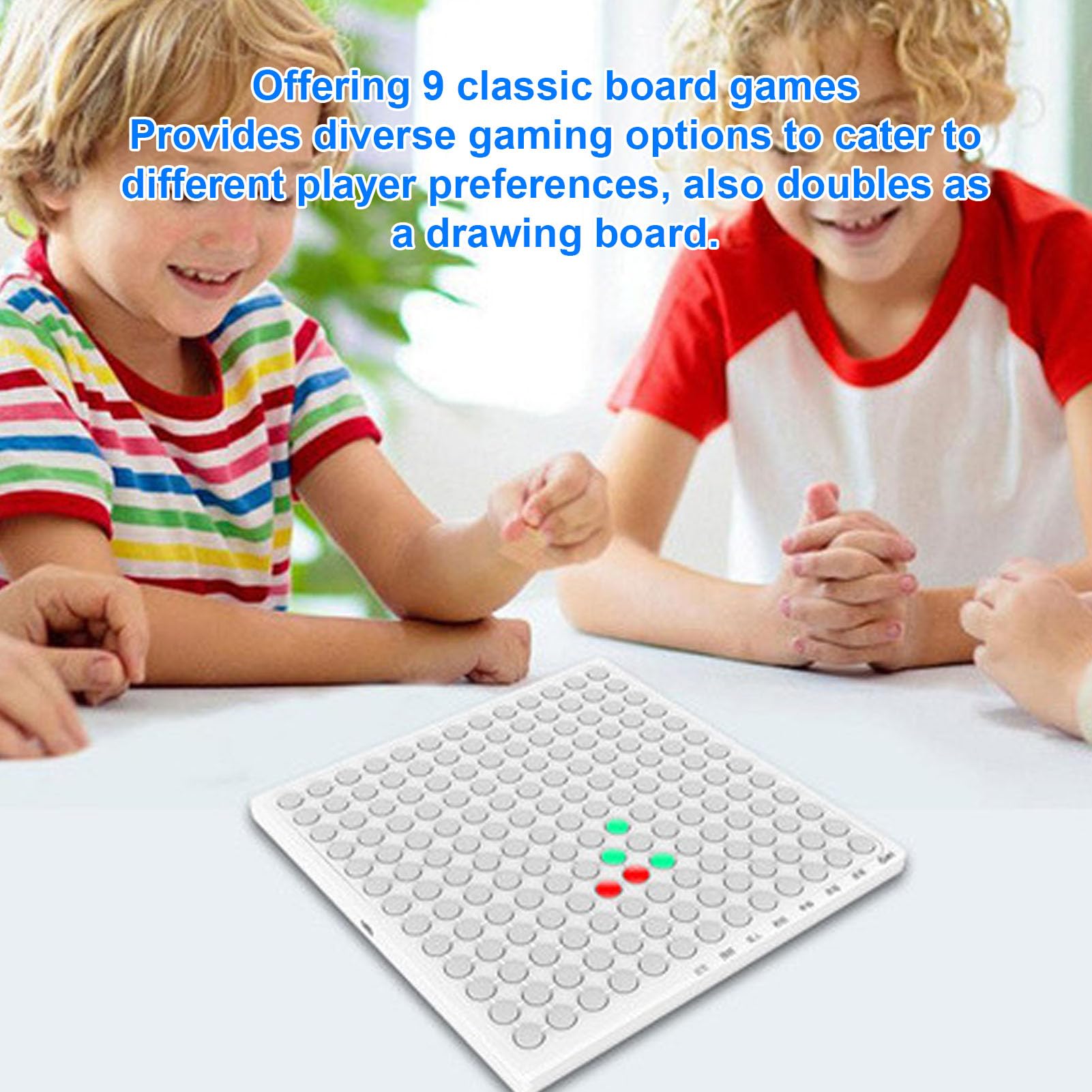 Generic Tablero de Ajedrez Electrónico Inteligente, Juego de Mesa AI Electronic Connect 5, Tablero de Ajedrez 5 en, Estrategia Integrada 9, para Viajes, Fiestas, Noches Familiares