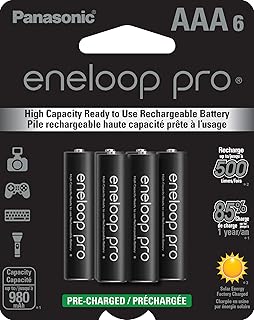 Eneloop Panasonic BK-4HCCA6BA pro AAA High-Capacity Ni-MH Pre-Charged Rechargeable Batteries, 6-Battery Pack