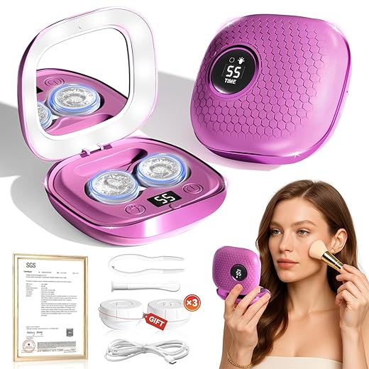 2025 Upgraded Ultrasonic Contact Lens Cleaner【50KHz Germany Super Motor】【Top1 Intelligent Chip-Smart Modes】Gentle Cleaning & 99% Brightness, Portable Contact Lens Care Tools Home Travel (Purple)