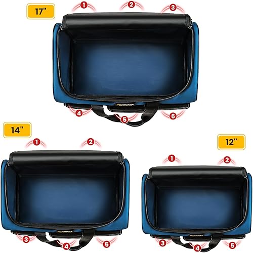 Miniatura 4 de Juego de bolsas de herramientas, 3 tamaños, bolsas de almacenamiento resistentes, bolsa de herramientas impermeable, organizador de bolsas de