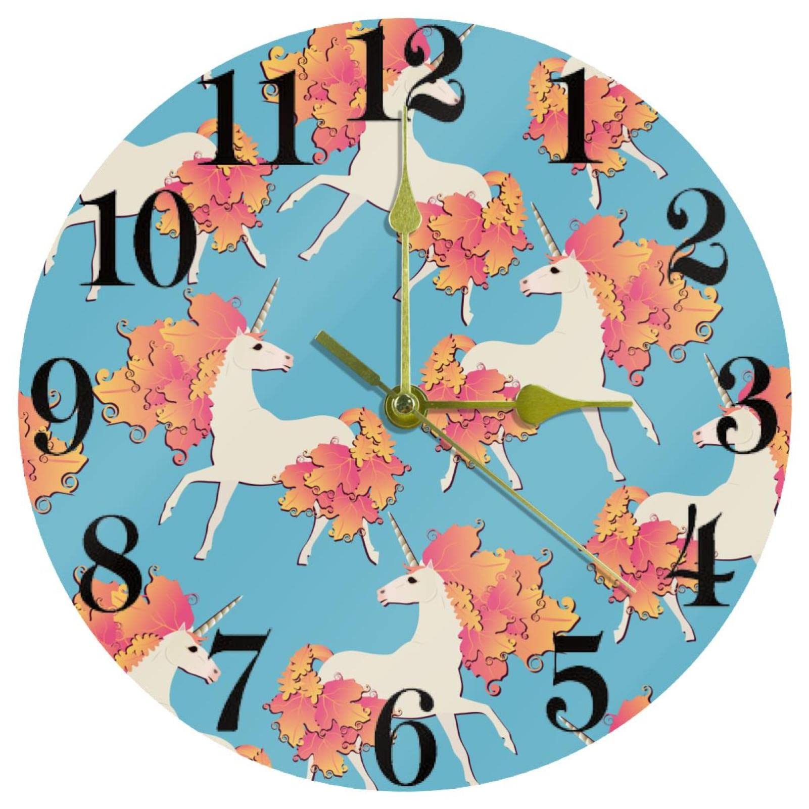 Horloge murale licorne silencieuse sans tic-tac mécanisme quartz à pile
