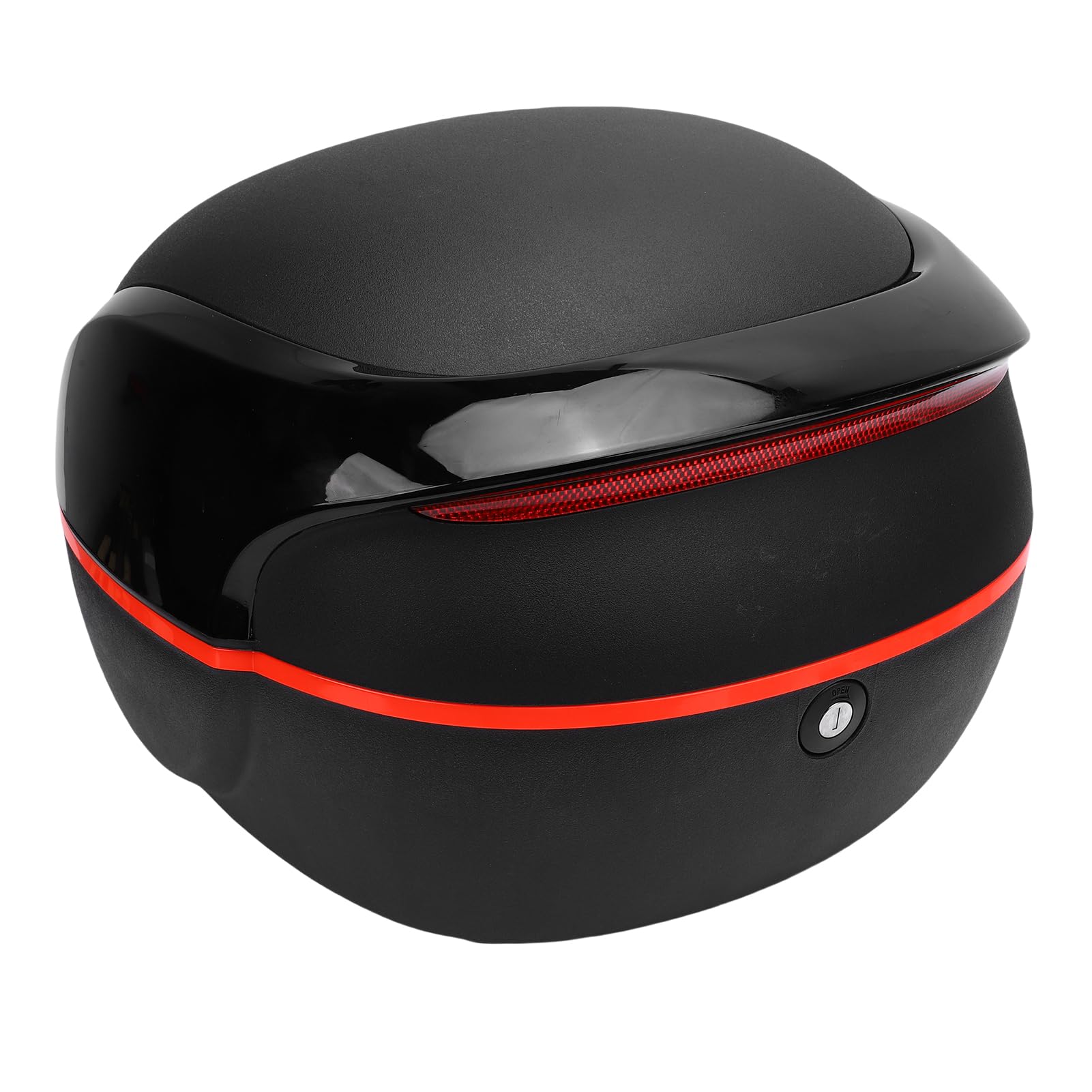 Motorrad-Kofferraum, ABS, Motorrad-Topcase, 32 L, mit Diebstahlsicherung, wasserdichte Aufbewahrung, Rückenlehne, Reflektierende Streifen, für Tourenfahrer, für, (Black)
