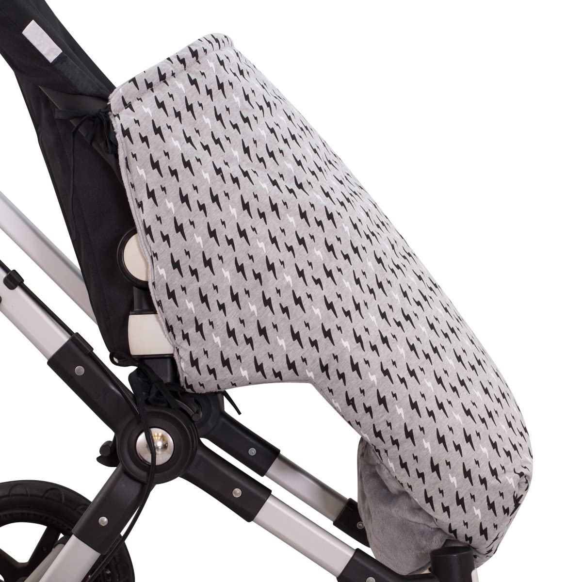 JYOKO Kids Saco Cubrepiés de Invierno Compatible con Portabebés, Sillas de Coche y Cochecitos de Paseo | Polar Teddy Extra Suave | Hecho en España (Black Rayo, Polar Teddy - 80 Cm)