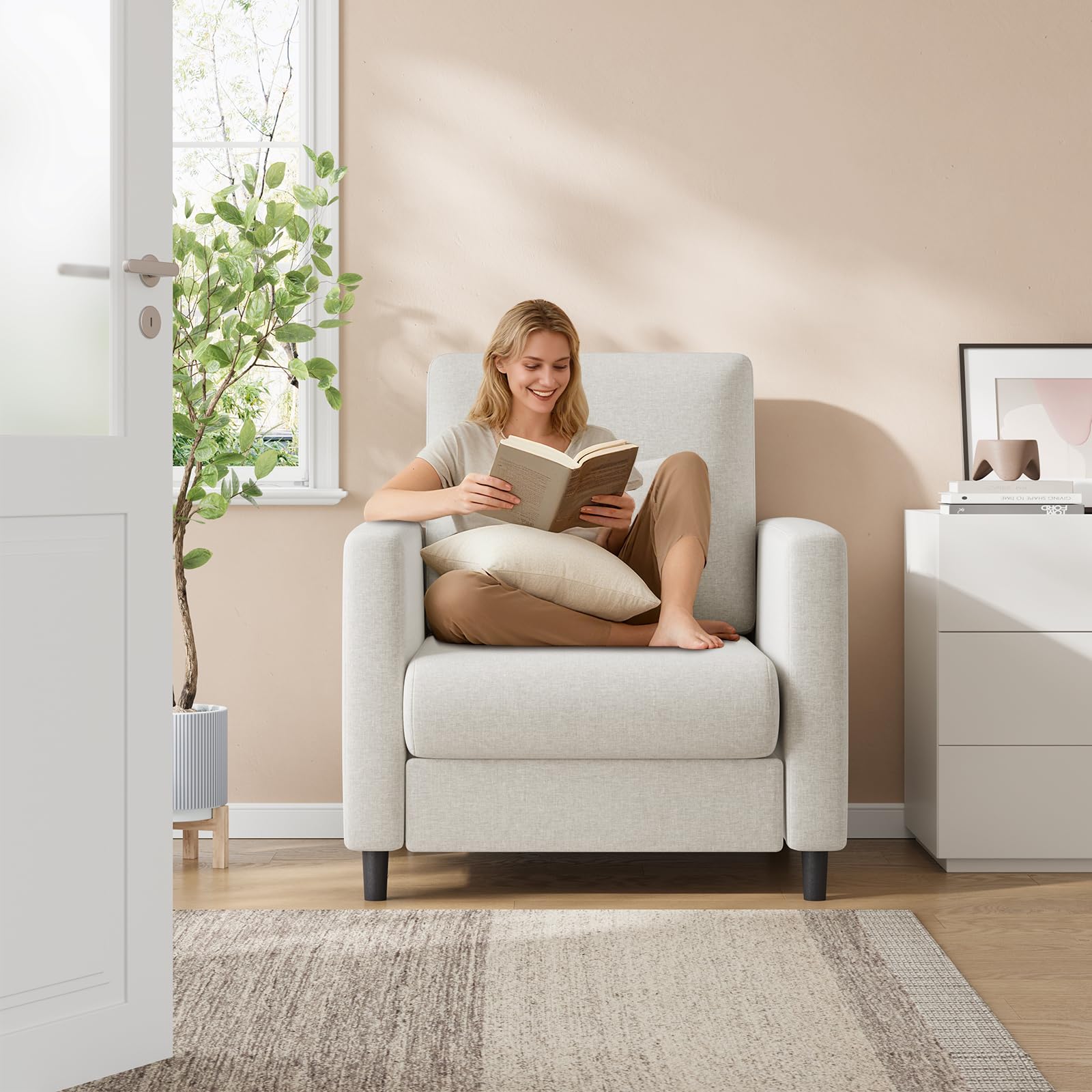 2-Sitzer Sofa & Akzentstuhl Set – Kompaktes & bequemes Design – Polyurethan-Polsterung – Ideal für kleine Räume, Wohnzimmer oder Schlafzimme