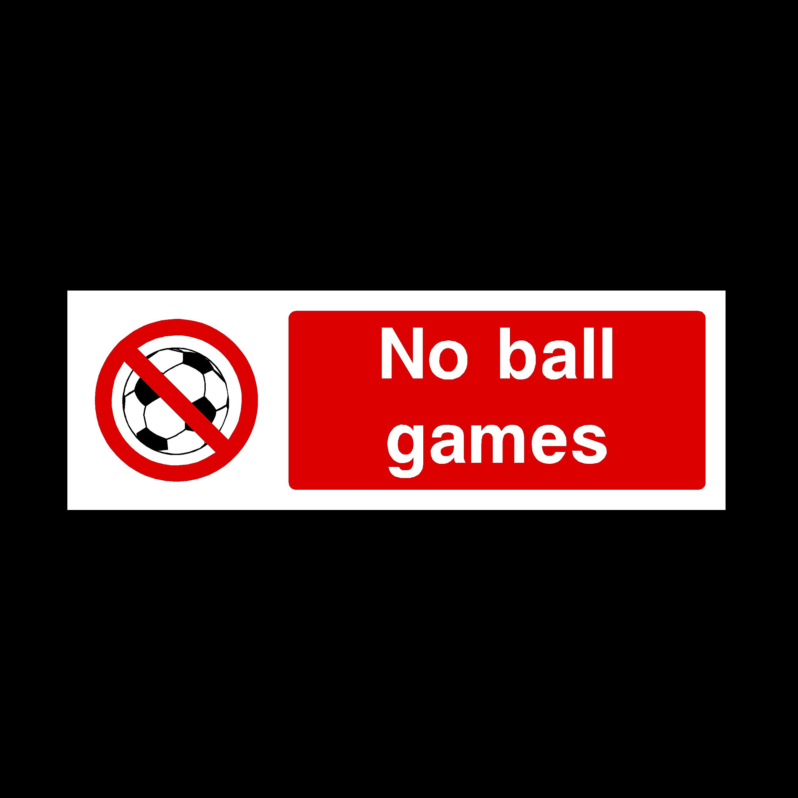 Ussp&S 2X No Ball Games Sign 300Mm X 100Mm - Self Adhesive Sticker (Pg24)