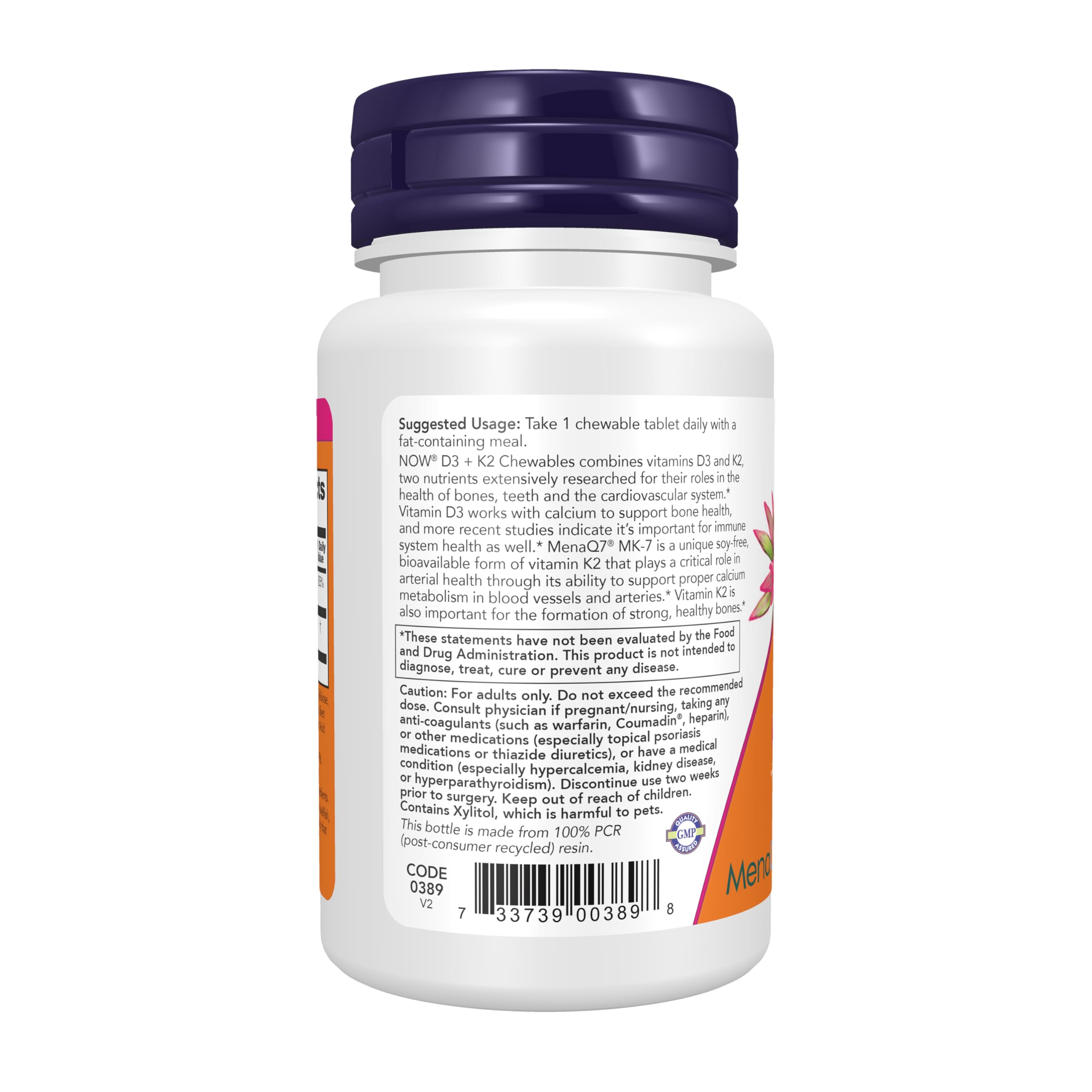 Now Supplements, D-3 & K-2 Chewables, 90 Chewables Tablets — Amazon image 3