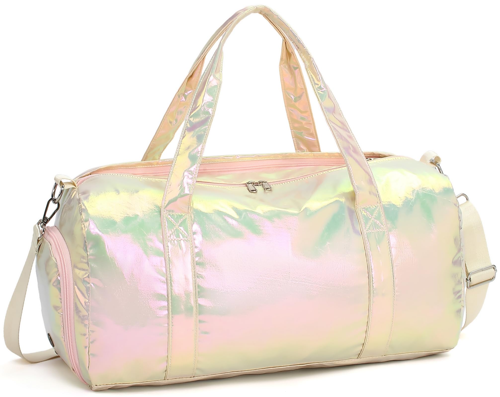 LEDAOU Gym Bag Sports Duffle Bags with Wet Pocket Weekender Overnight Bag with Shoe Compartment and Air Hole for Girls Kids Women Foldable Travel Bags