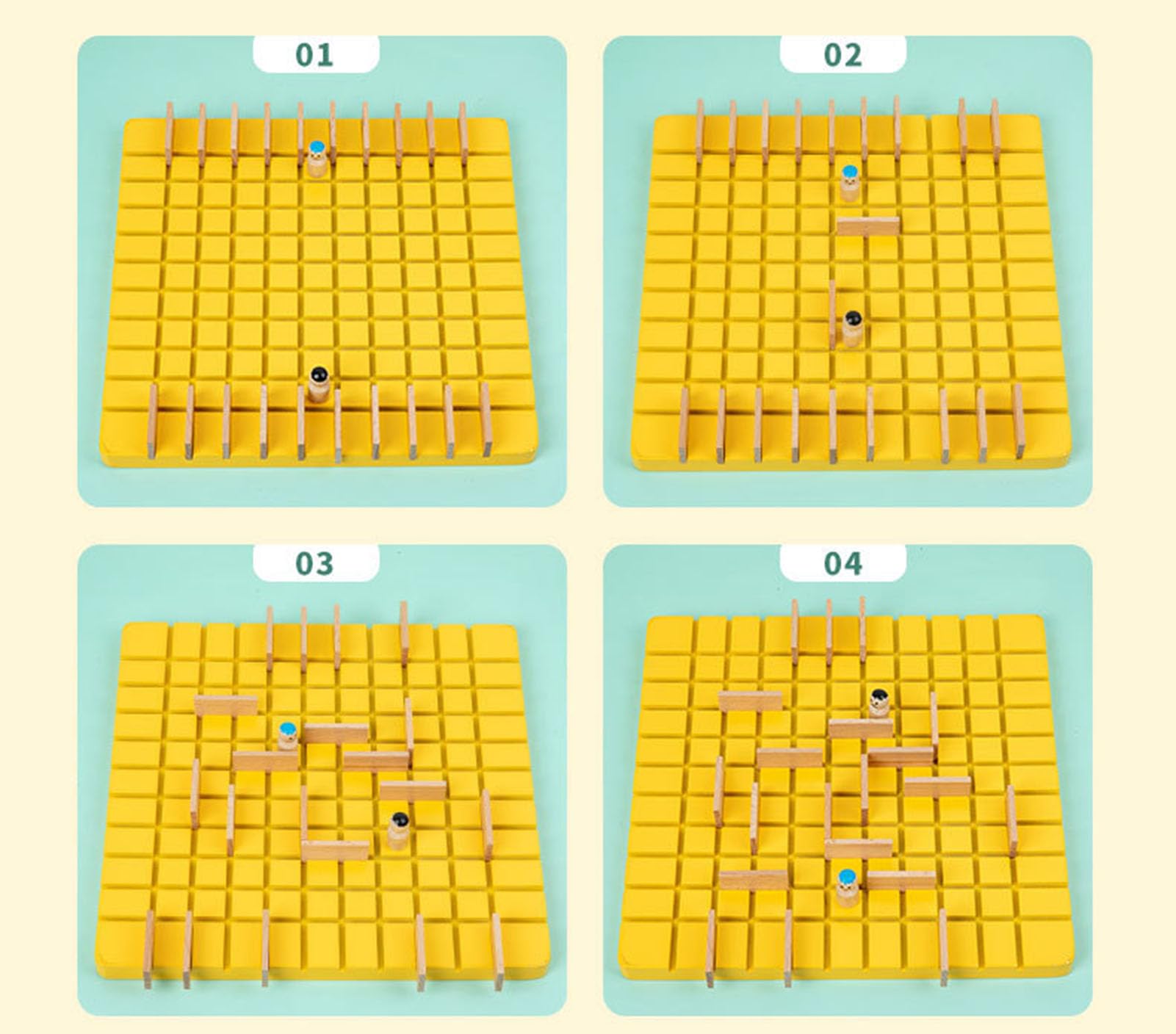 Juego de mesa de estrategia 2 en 1 de madera, ajedrez de mesa combinable