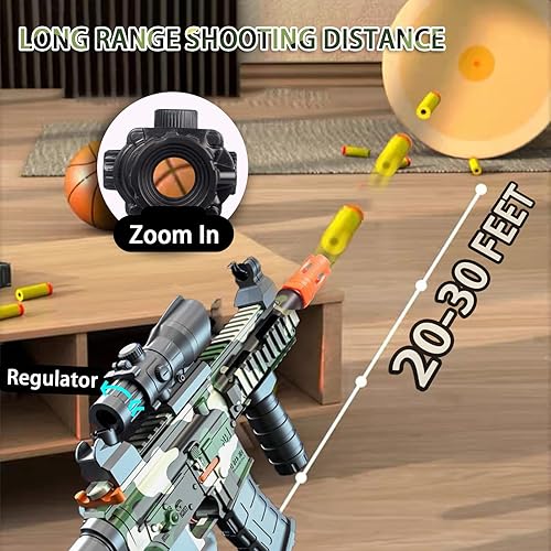 Miniatura 4 de Pistolas de juguete con automático y manual completo, pistola de espuma M416 para niños, rifle de francotirador realista con alcance, 60 dardos de