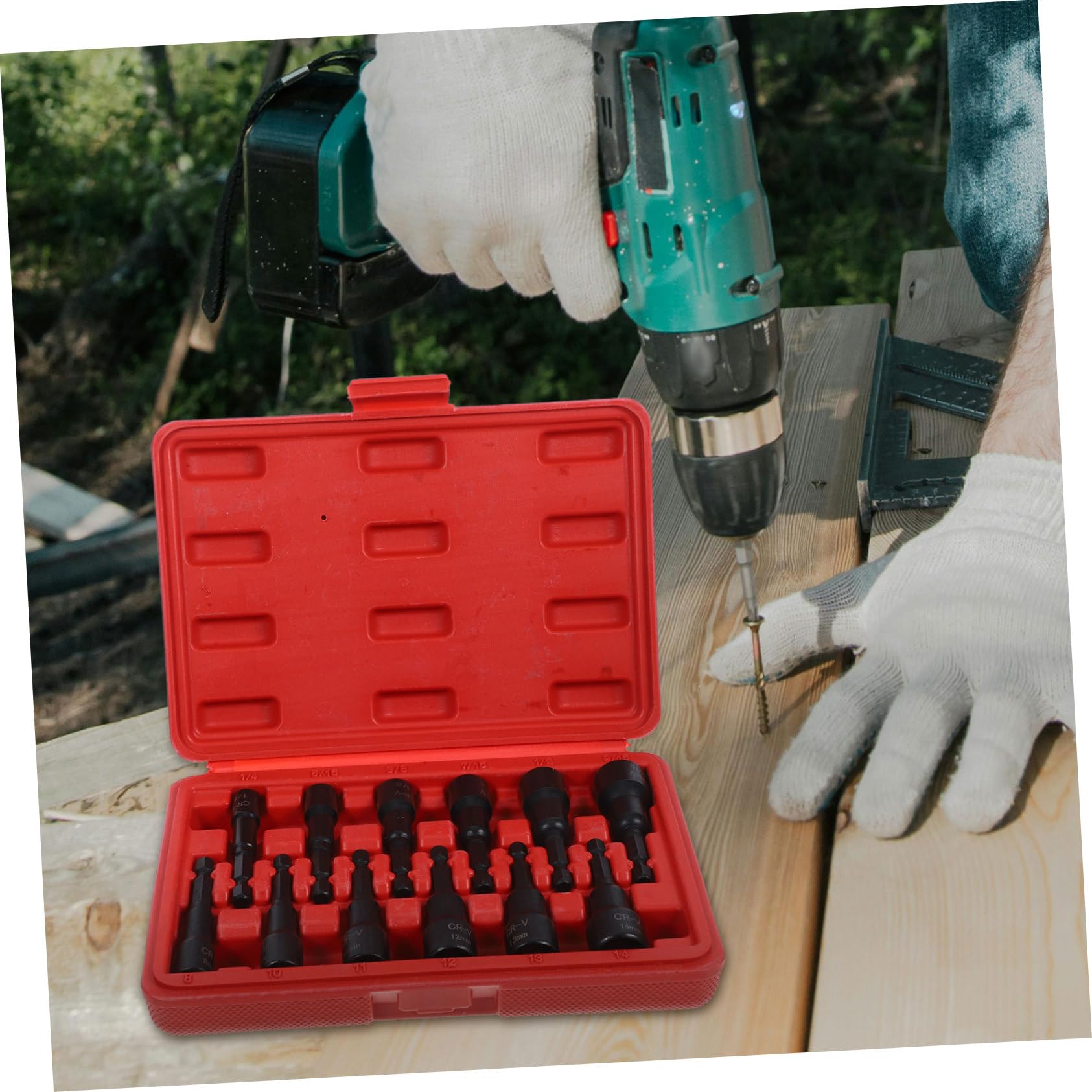Zerodeko Set da 12 Pezzi Bussola Esagonale Magnetica in Acciaio Cromo-vanadio Nero Adattatori per Avvitatore ad Impulsi per Aumentare L'efficienza Lavorativa