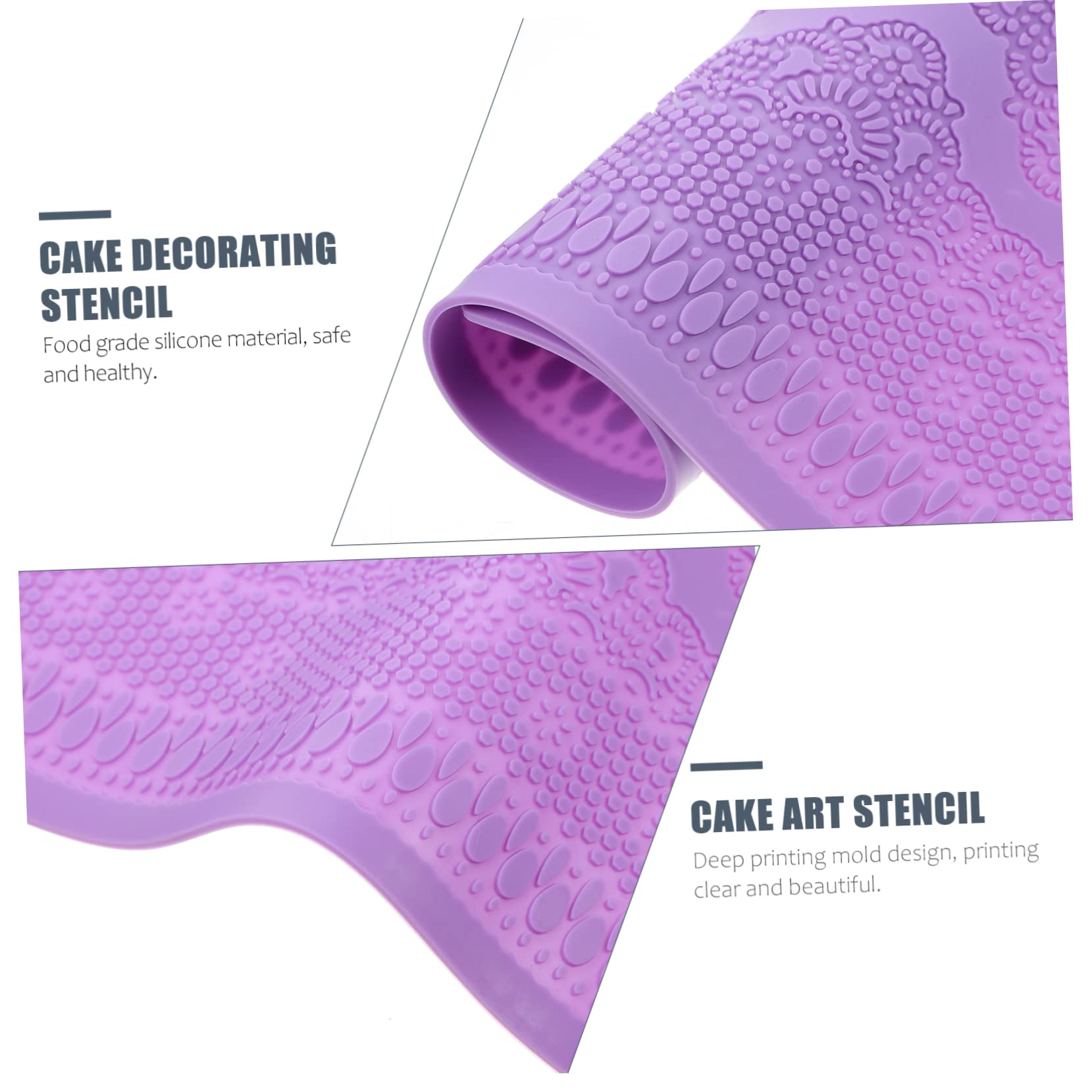 Ciieeo 1Pc Cake Decorating Stencil Elegant Purple Bakery Template for Cake Design for Birthday Wedding and Special Occasion Desserts