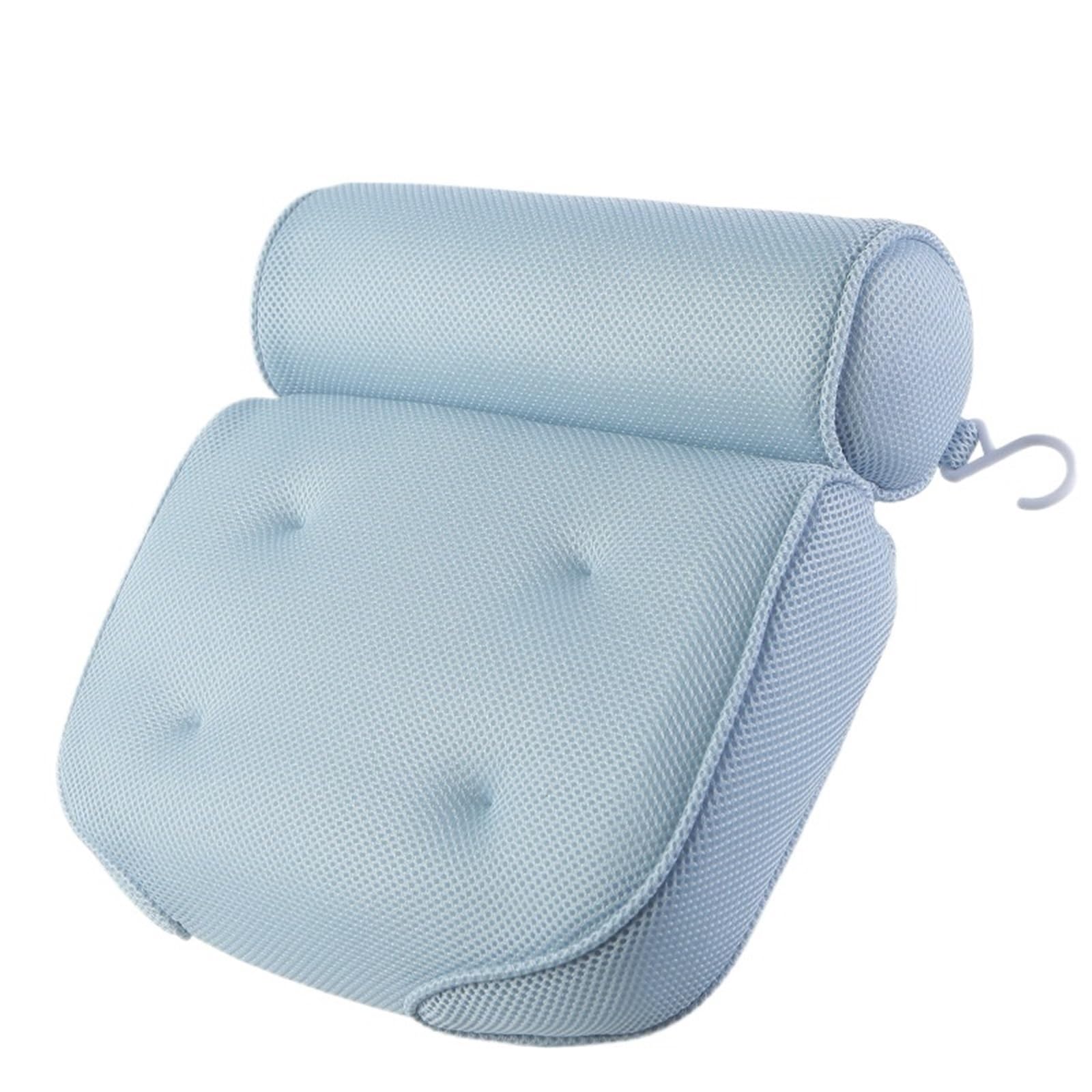 Bath Pillow 3D Bathtub Pillow With 6 Suction Cups Bath Cushion Square(Blue)