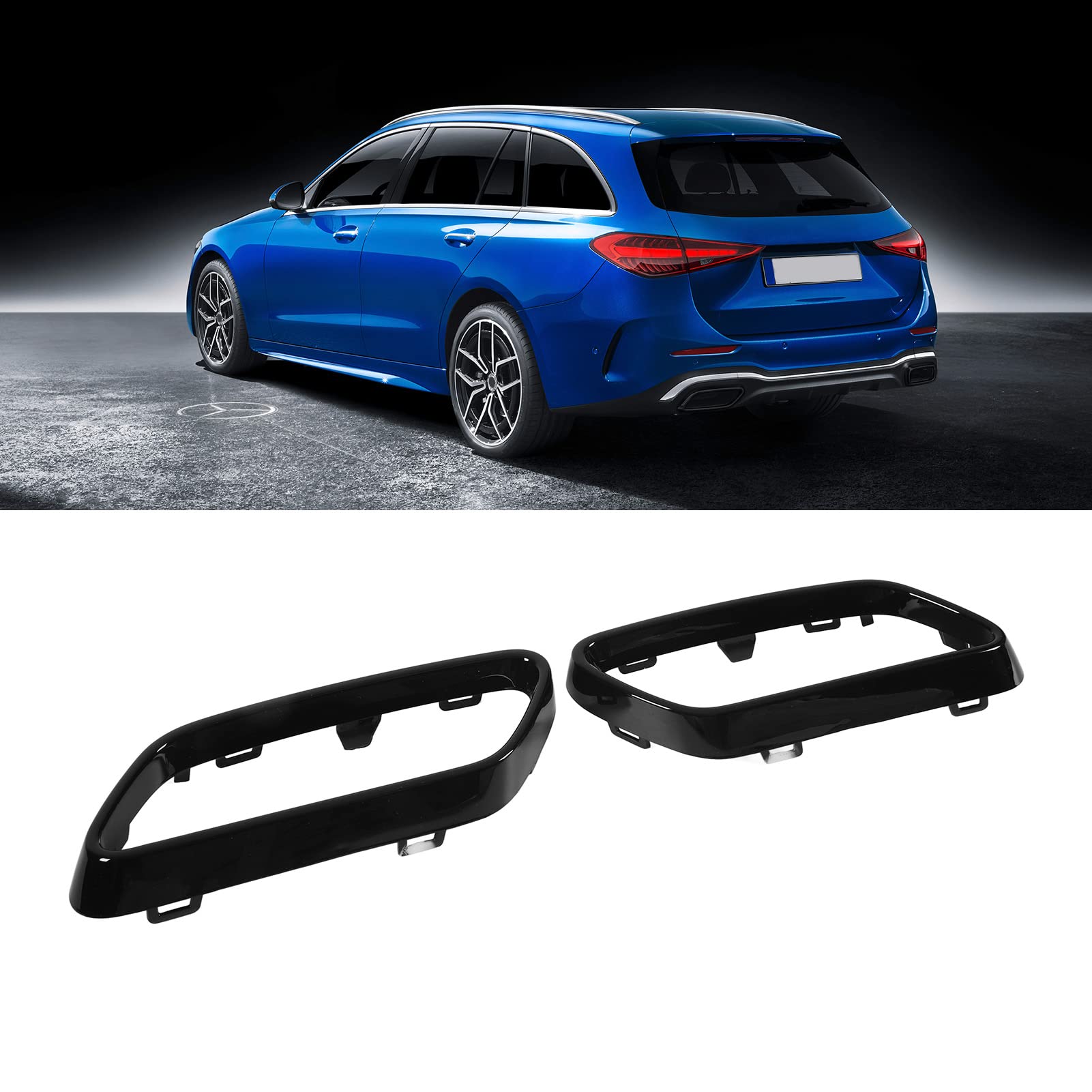 Mercedes AMG Look Zwart uitlaat trim tip decoratie lijsten Mercedes CLA W117 C117 CLA200 CLA220 CLA250 CLA 45AMG