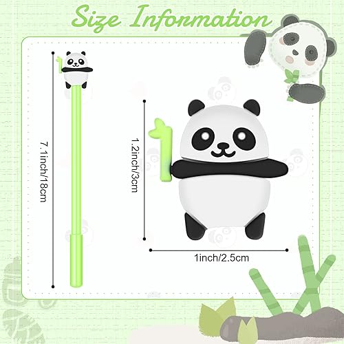 Miniatura 2 de Chivao Paquete de 24 bolígrafos de panda, regalos de dibujos animados de animales, lindos recuerdos de fiesta, Kawaii negro para escritura de 0.020