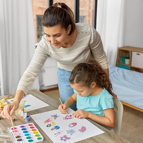 Miniatura 4 de Jenaai Juego de 72 piezas de atrapasoles de ventana para niños, para pintar ventanas con 24 ventosas, regalo de manualidades (estilo princesa)