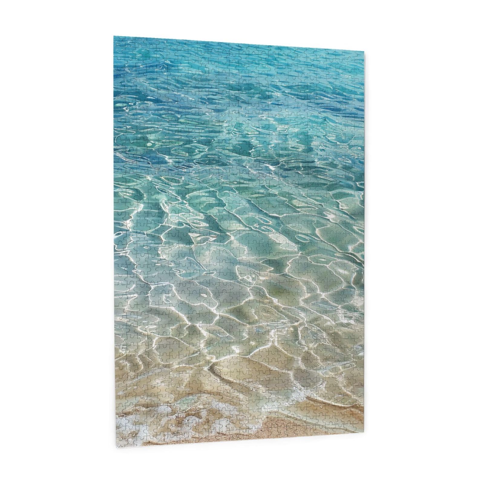 Puzzle da 1000 pezzi stampato con acqua di mare trasparente per adulti, gioco rompicapo per la casa, regalo decorativo per la casa (75 x 50 cm)