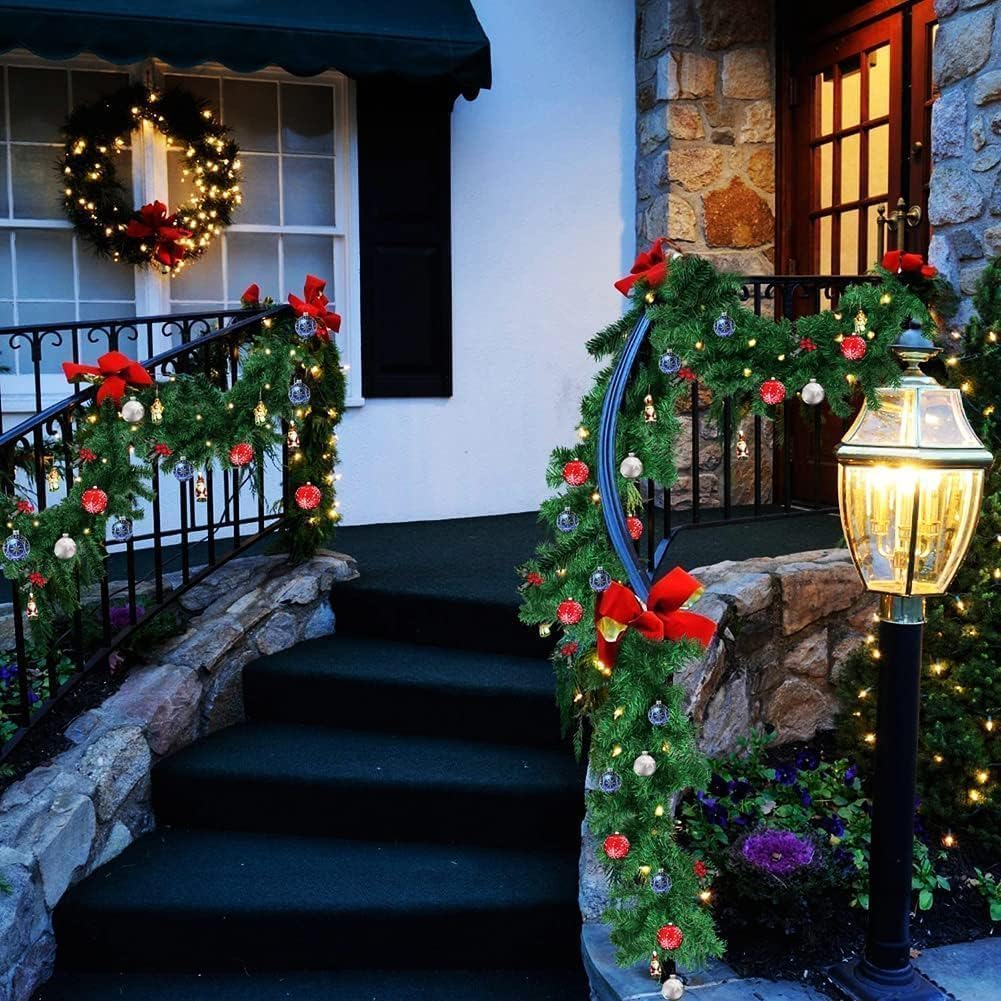 Guirnalda Navidad Verde 2,7 Metros Flexible y Resistente, sin luz, Apta Luces LED, moldeable DIY para Interior Exterior Chimenea, barandilla, Puerta, Ventana, árbol, decoración (3, 2,7M 250 Puntas)