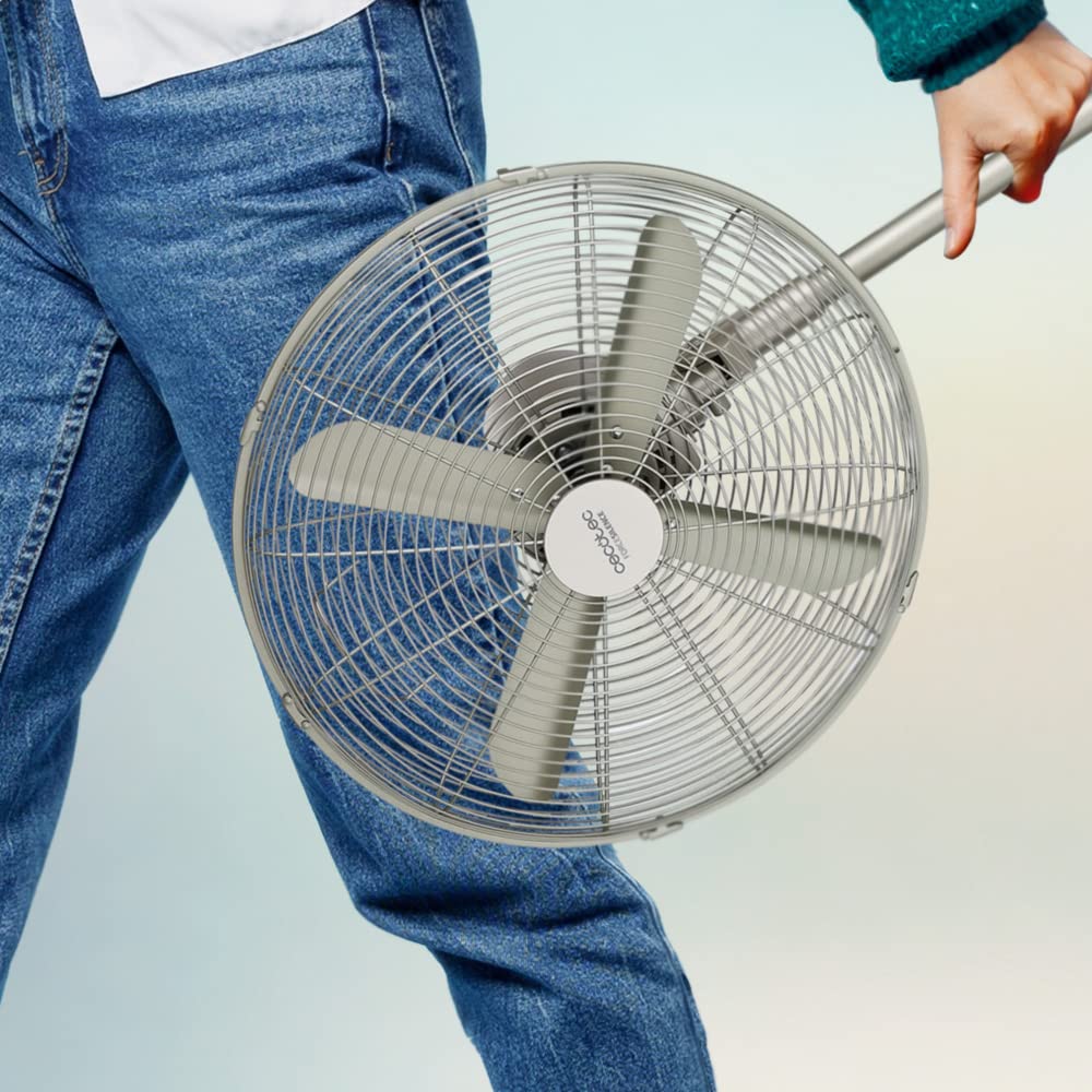 Cecotec Standventilator EnergySilence 610 Steelstyle 50 W Stahl-Finish 40,6 cm 3 Geschwindigkeiten Oszillation höhenverstellbar