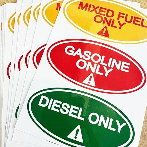 Miniatura 2 de Solo dieselsolo combustible mixtosolo gasolina, pegatinas autoadhesivas ovaladas impermeables para aceite, 4 x 2 pulgadas, 36 unidades por paquete.