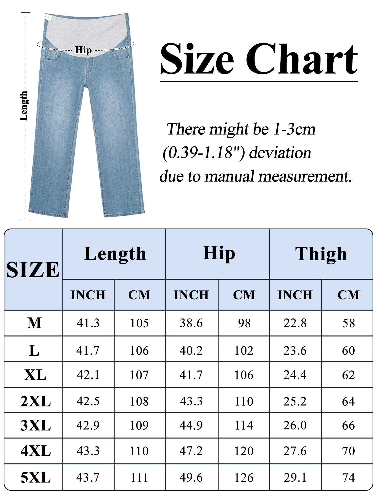 FEOYA Jean Grossesse Femme Pantalons Maternité Jeans Droite Stretch Pant Femmes Enceintes Taille Elastique Confortable Décontracté