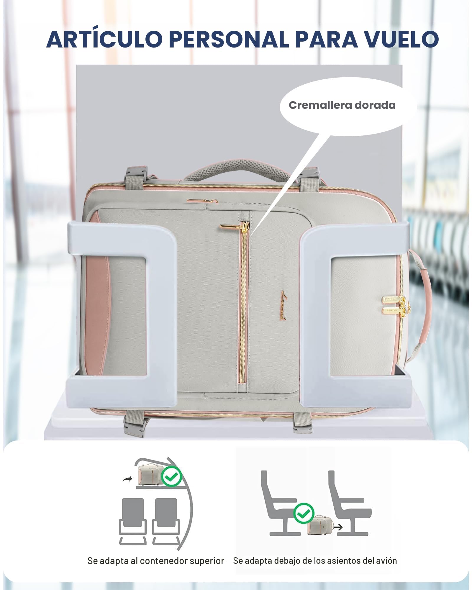 LOVEVOOK Mochila de Viaje, Impermeable 30L Mochilas Maletas Cabina Avion | para Easyjet Ryanair, Bolsa de Viaje Mujer Equipaje de Mano Computadora portátil 15,6 Pulgadas