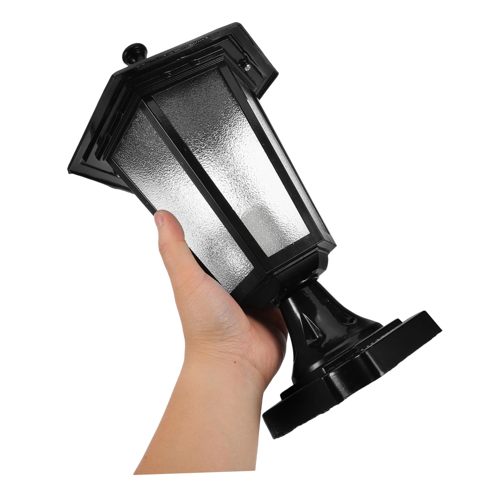 DOITOOL Lampada da Pilastro da Esterno in Metallo e Vetro a Sei Lati, Stile Europeo Classico, Facile Installazione per Cortili e Spazi Verdi