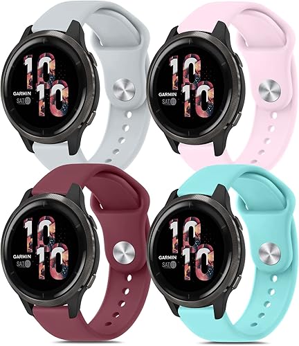 Wanme Correas deportivas para Garmin Venu 2 Garmin Vivoactive 4 bandas para mujeres y hombres paquete de 4 correas ajustables de repuesto de disponible en Yaxa Colombia