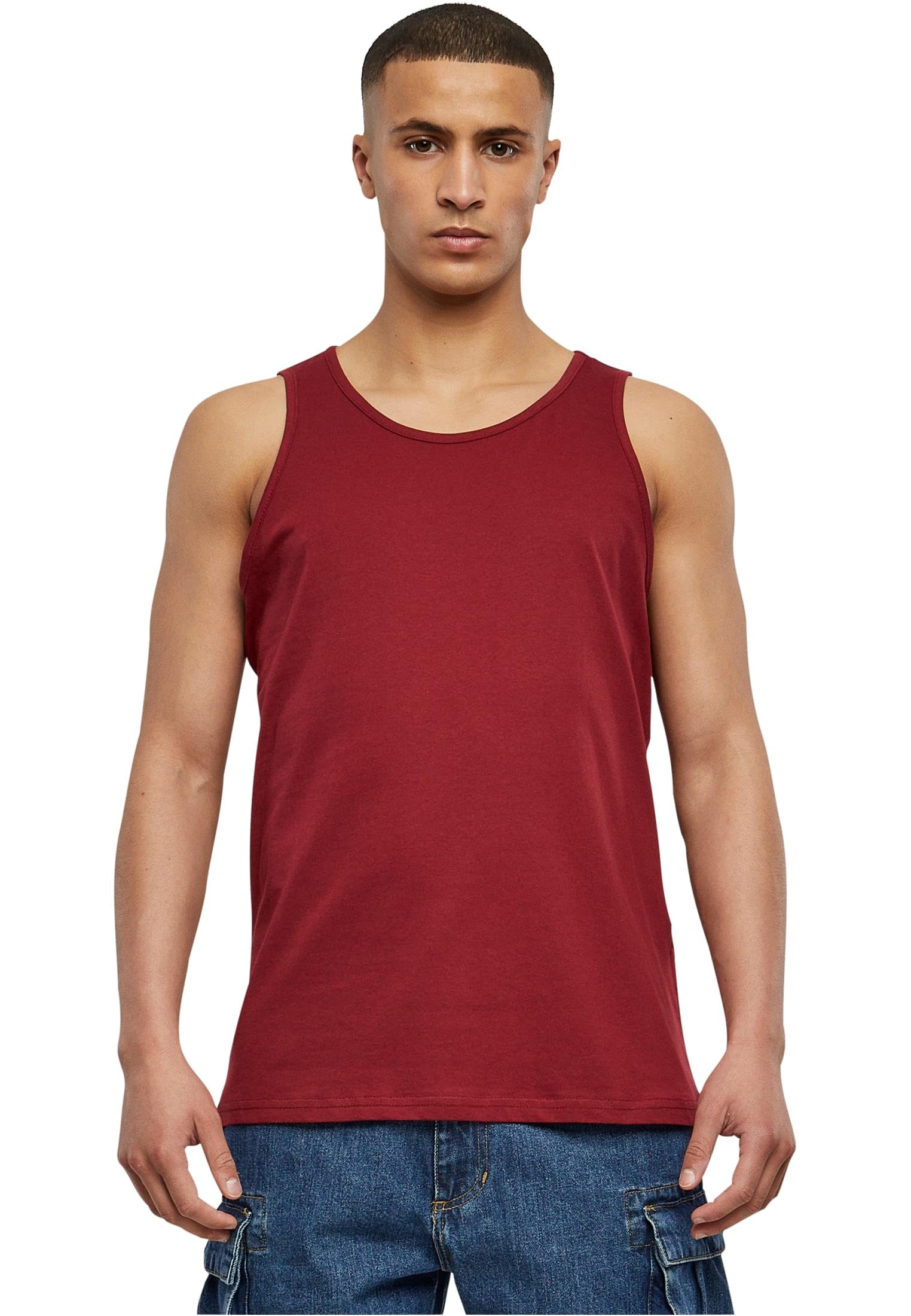 Build Your Brand Men's Basic Tank T-Shirt, Burgundy, XXL