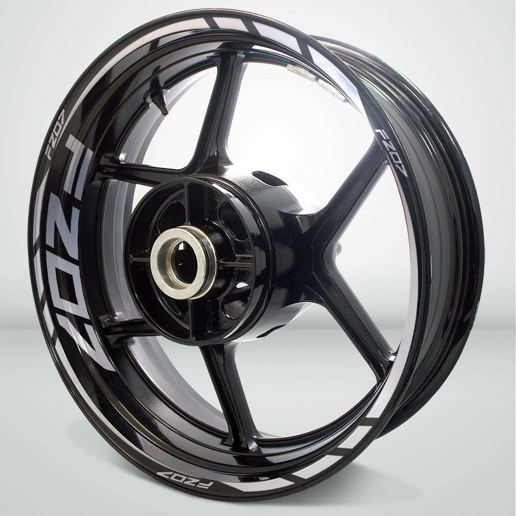 Adhesivo de plata reflectante para llanta de motocicleta compatible con Yamaha FZ07