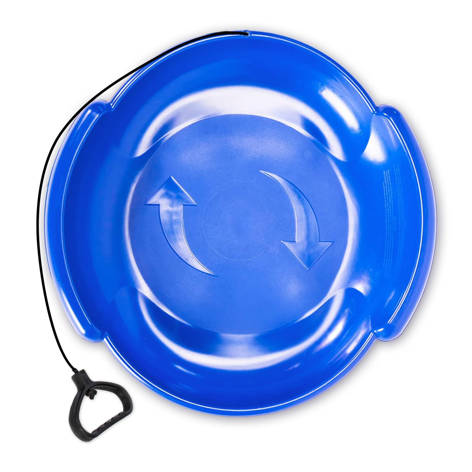 Round Saucer Snow Sled - Premium Canadian Resin Snow Disc - Round Snow Sled Kids and Adult with Pull Cord and Handles - Snow and Sand Outdoor Fun