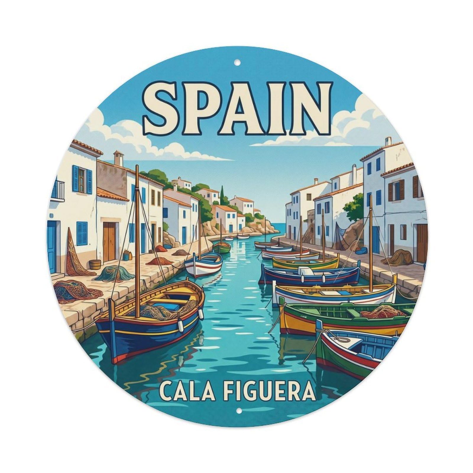 Mallorca Cala Figuera Spain Landmark Travel Metal Tin Sign