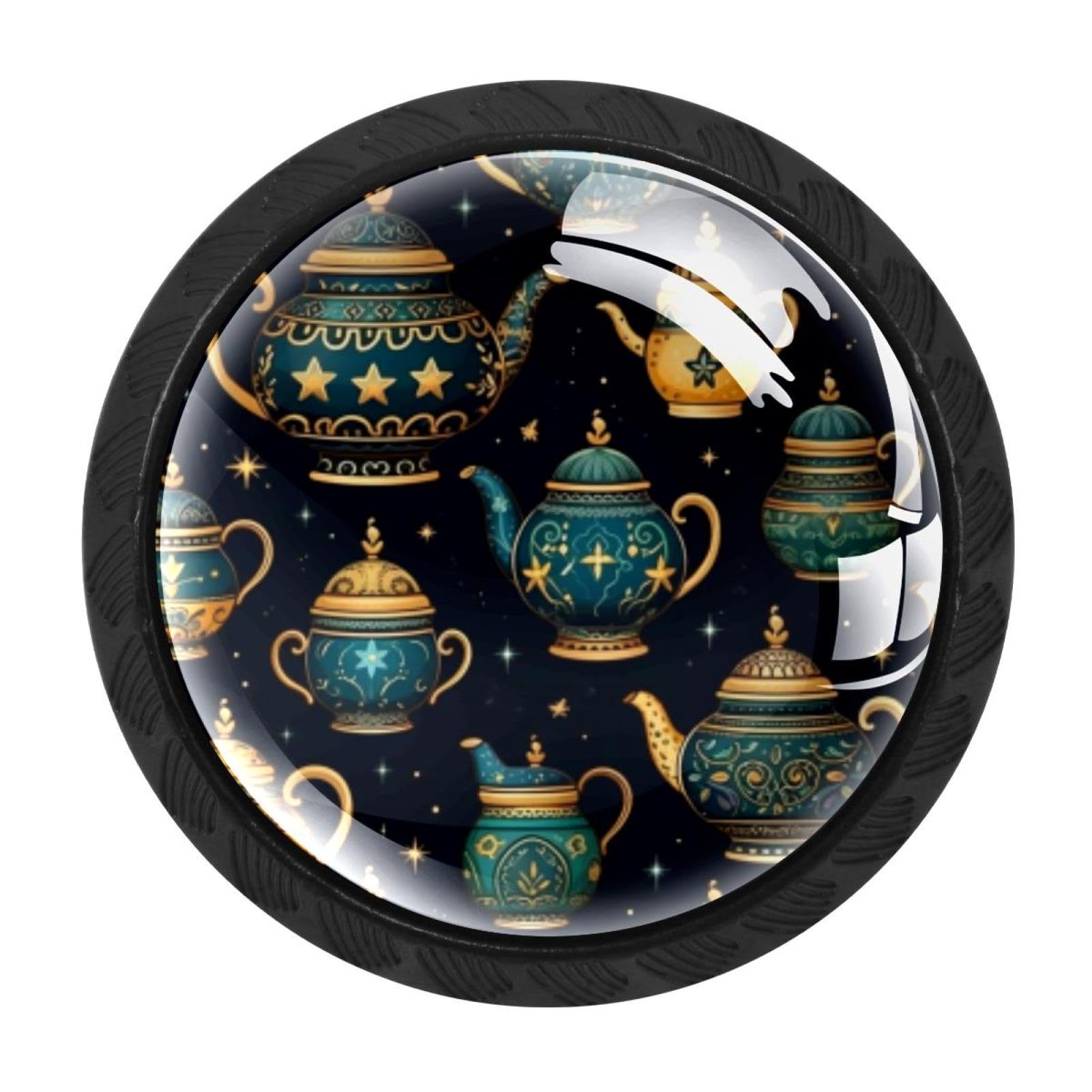 CHENZZZZ 4 Pieces Dresser Knobs Arabian Tea Kettle Drawer knobs Cabinet Knobs Pull Handles for Home Kitchen Office
