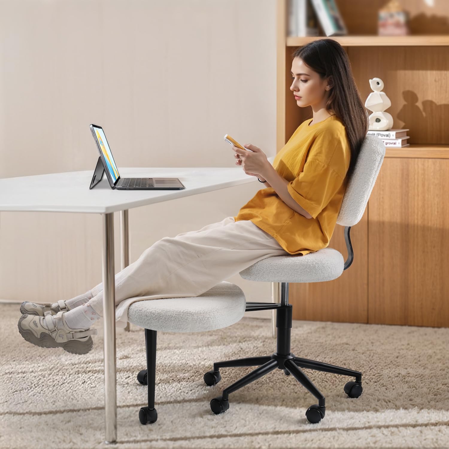 Amazon.com: Waleaf Ergonomic Cross Legged Office Chair with Wheels